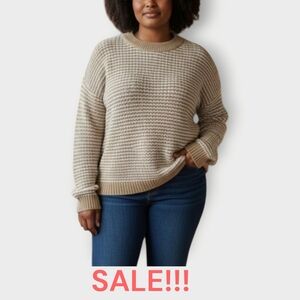 Alfani NWT Metallic Textured Knit Stretchy Crew Neck Sweater, Size Medium